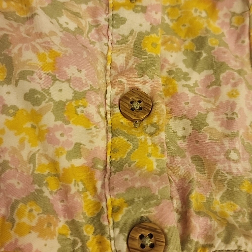 Sz 5T Carter's Floral Button-Front Girls Jumpsuit in Yellow & Orchid - Picture 4 of 6